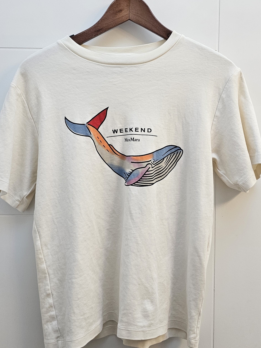 Weekend Max Mara Cream Whale Graphic T-Shirt
